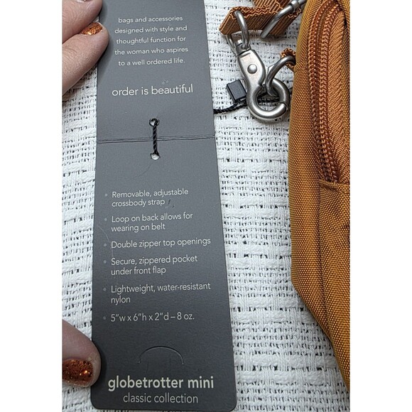 NWT Baggallini Globetrotter Mini Crossbody Tan Adjustable Travel Lightweight - Picture 3 of 16